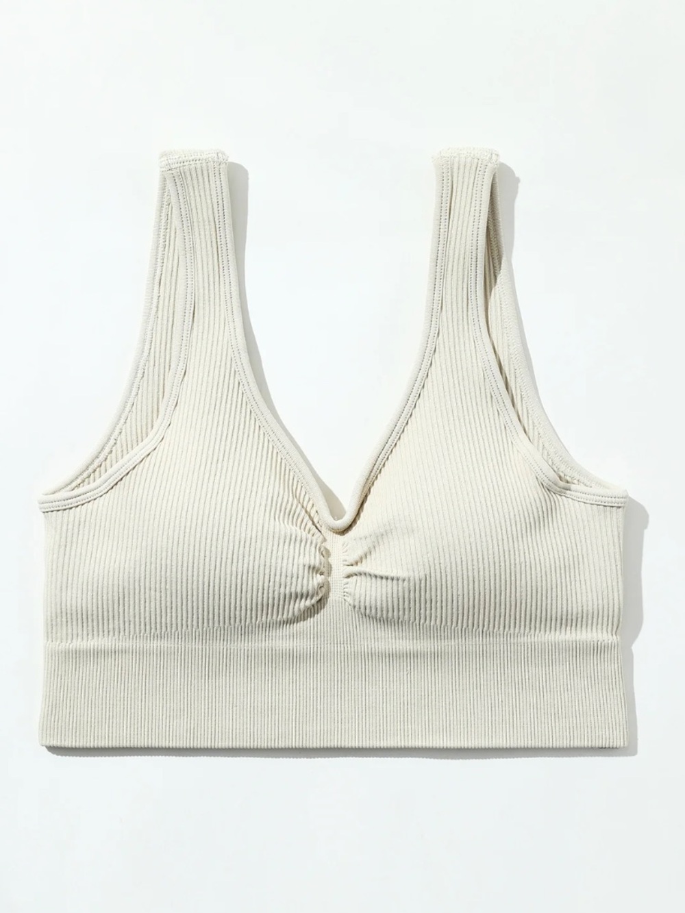Forever 21 White Ribbed Cropped Bralette Tank